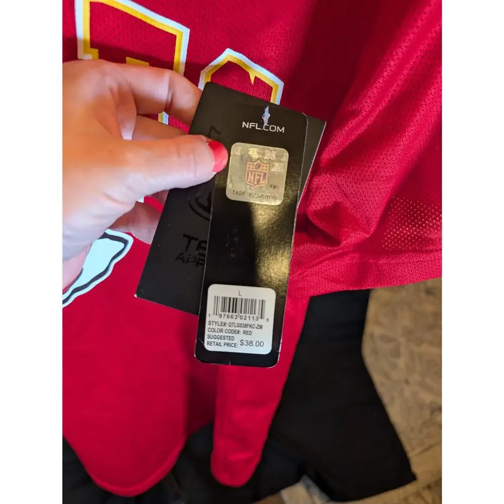 NWT Kansas City Chiefs NFL Team Apparel Mesh T-Shirt Jersey Top Women's L